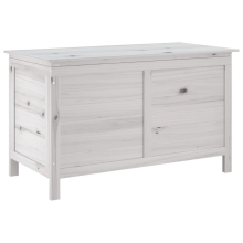 (white, 99 x 49.5 x 58.5 cm) vidaXL Garden Storage Box Outdoor Storage Chest Trunk Toy Box Solid Wood Fir