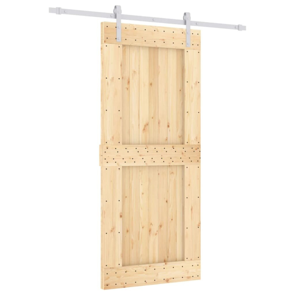 vidaXL Sliding Door Barn Door with Hardware Set Interior Door Solid Wood Pine