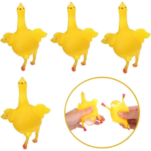 4 Pack Funny Decompression Chicken Toy Squeeze Laying Egg Gift for Easter,Reduce Stress Relief Ball Keychain Keyrings Novelty Venting Anger Toys