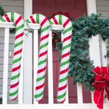 6Pcs 87CM Inflatable Candy Cane Christmas Decorations with Durable PVC for Outdoor Front Door & Tree Decor