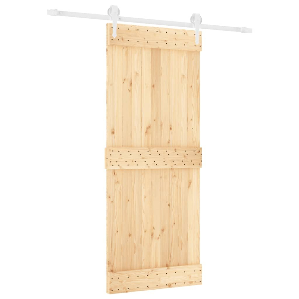 vidaXL Sliding Door with Hardware Set Interior Door Barn Door Solid Wood Pine