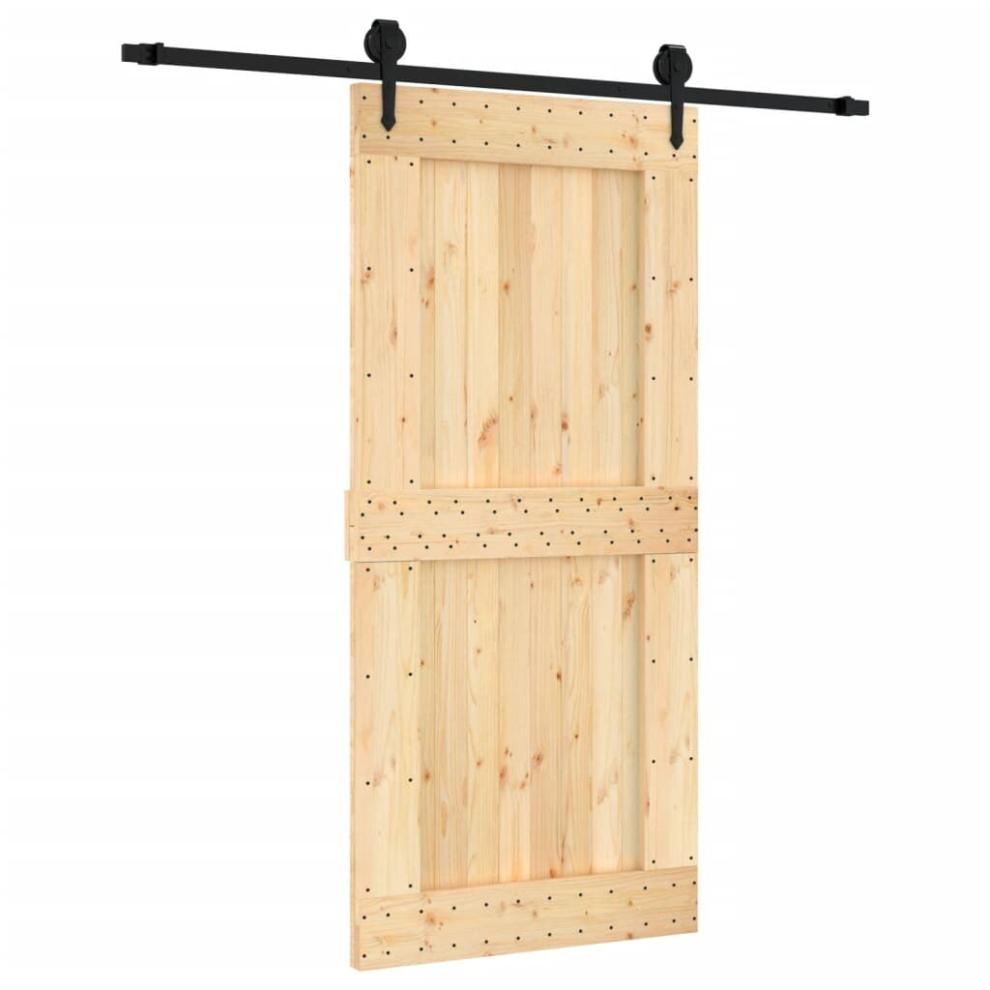 vidaXL Sliding Door with Hardware Set Interior Door Barn Door Solid Wood Pine