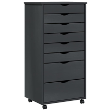 (grey, 53 x 39 x 103 cm) vidaXL Rolling Cabinet Office Cabinet with Drawers White Solid Wood Pine MOSS