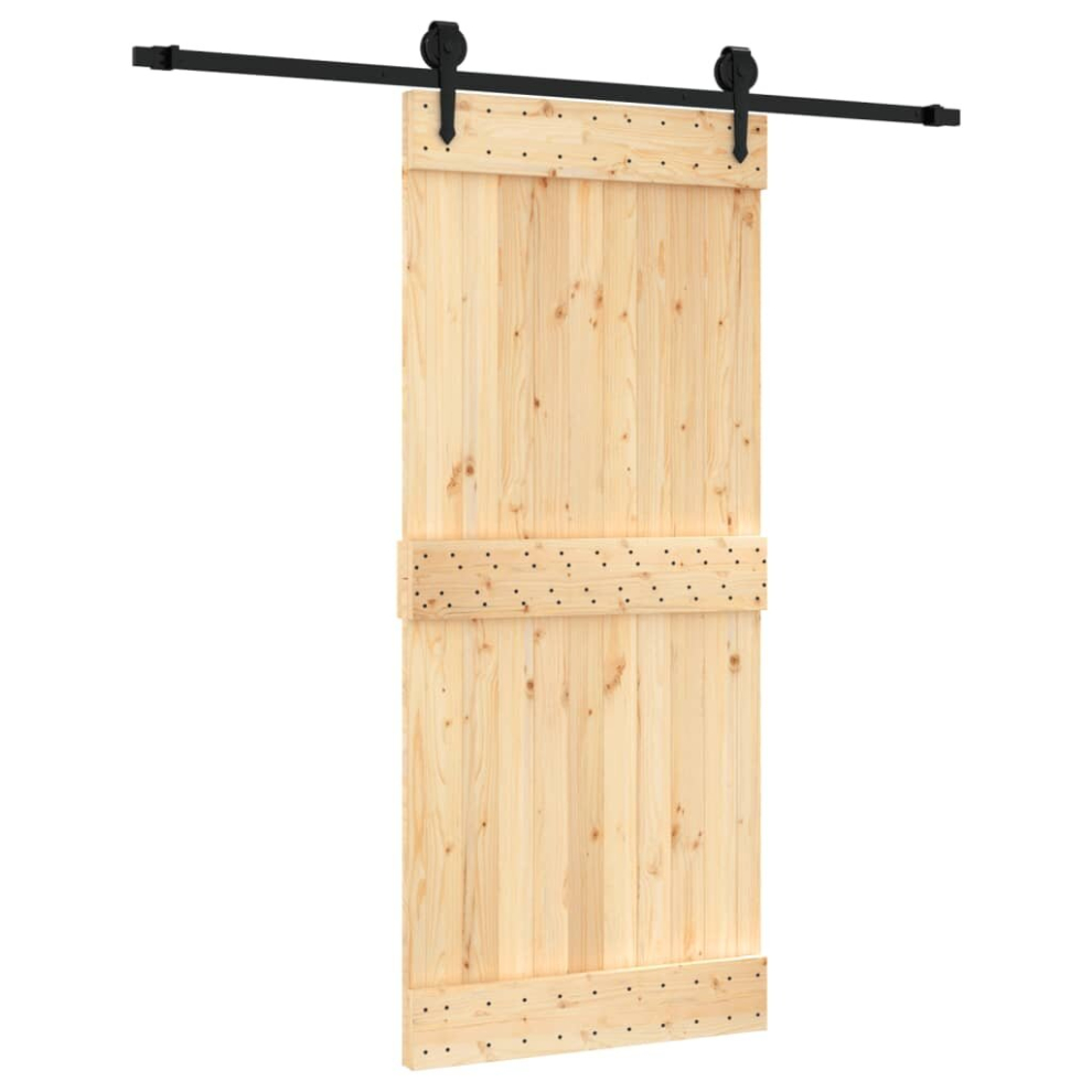 vidaXL Sliding Door with Hardware Set Interior Door Barn Door Solid Wood Pine