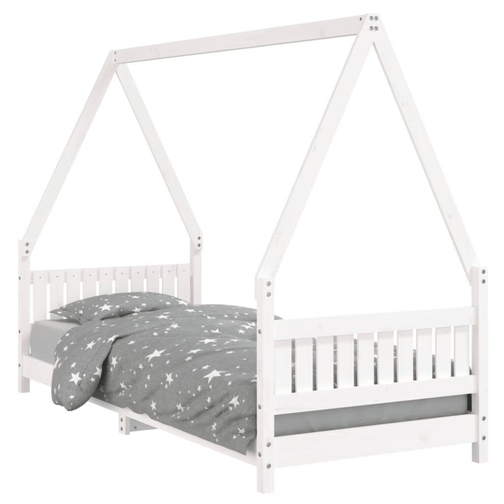 (white, 80 x 200 cm) vidaXL Kids Bed Frame Bedstead Wooden Bed Base White 90x200 cm Solid Wood Pine