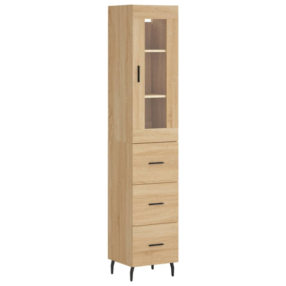 Vidaxl (Sonoma Oak) Highboard Sideboard Cupboard Side Board Storage Cabinet Engineered Wood