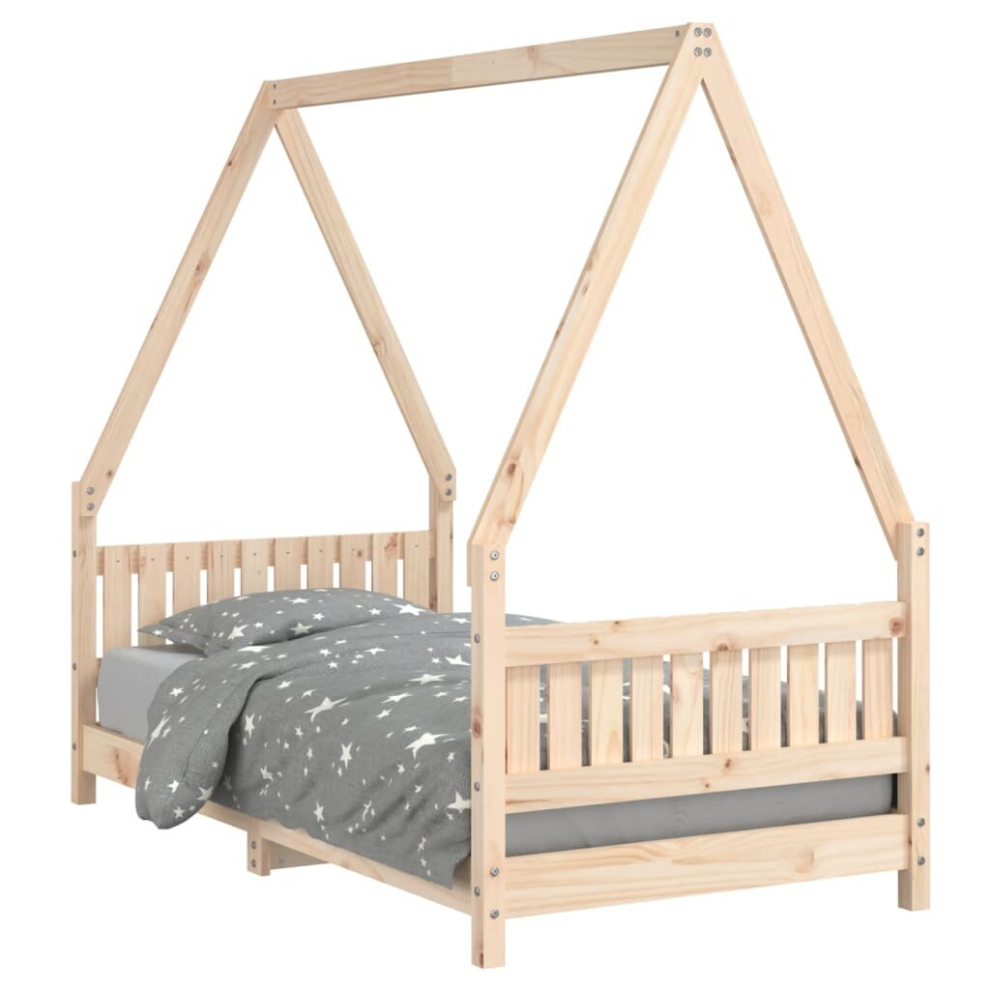 Vidaxl (Brown, 80 X 160 Cm) Kids Bed Frame Bedstead Wooden Bed Base White 90X200 Cm Solid Wood Pine