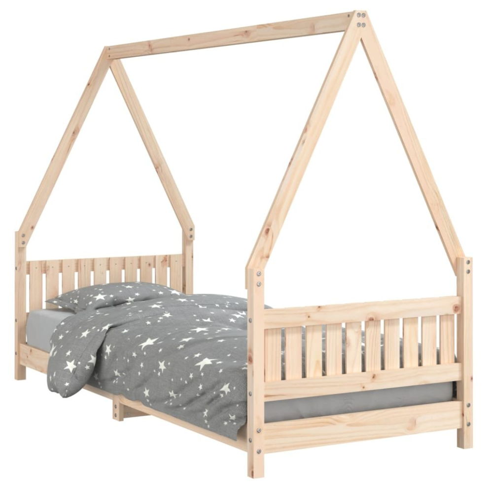 (brown, 80 x 200 cm) vidaXL Kids Bed Frame Bedstead Wooden Bed Base White 90x200 cm Solid Wood Pine