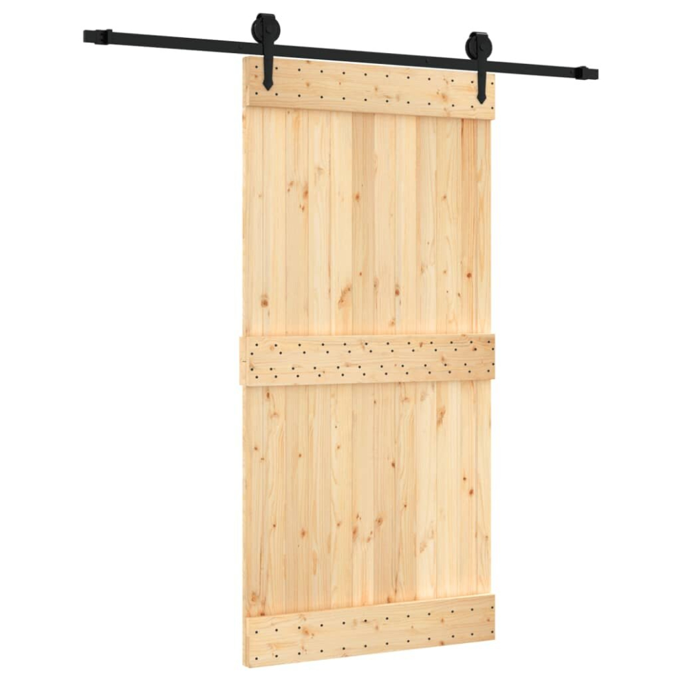 vidaXL Sliding Door with Hardware Set Interior Door Barn Door Solid Wood Pine