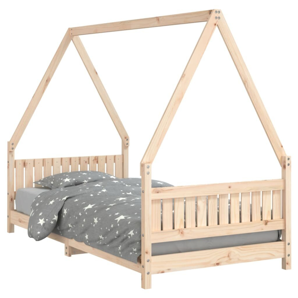 (brown, 90 x 190 cm) vidaXL Kids Bed Frame Bedstead Wooden Bed Base White 90x200 cm Solid Wood Pine