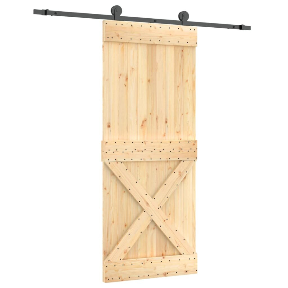 vidaXL Sliding Door with Hardware Set Interior Door Barn Door Solid Wood Pine