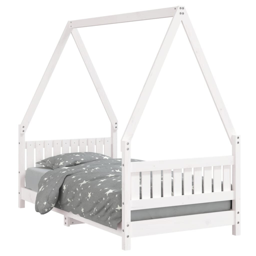 Vidaxl (White, 80 X 160 Cm) Kids Bed Frame Bedstead Wooden Bed Base White 90X200 Cm Solid Wood Pine