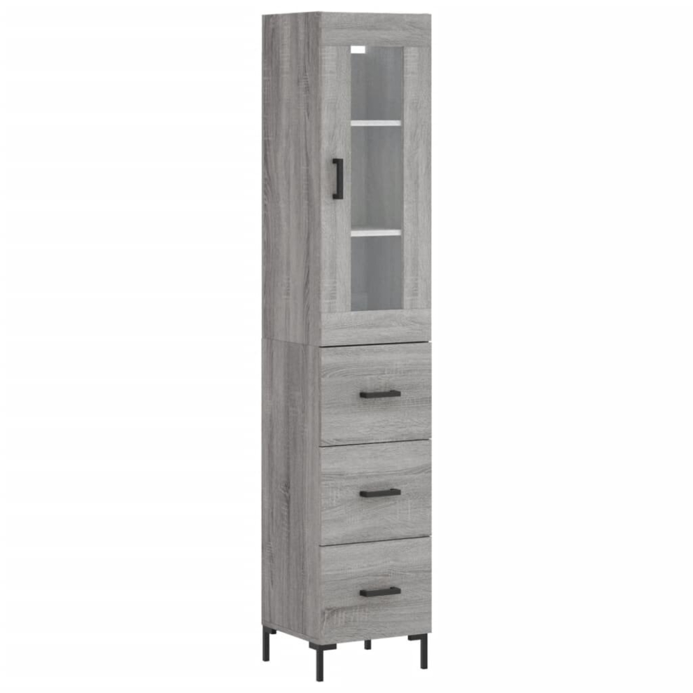 (grey sonoma) vidaXL Highboard Sideboard Tall Storage Cabinet Side Cabinet Engineered Wood