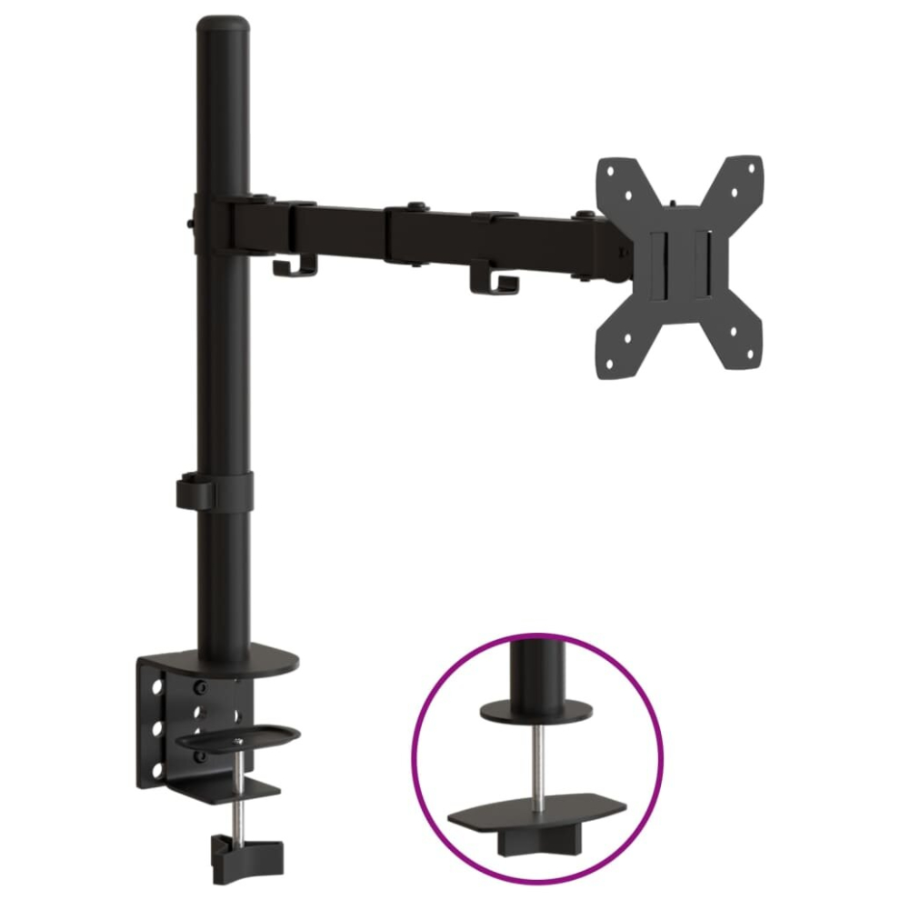 (single) vidaXL Dual Monitor Stand Desk Mount Monitor Mount Black Steel VESA 75/100 mm