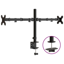 (dual) vidaXL Triple Monitor Stand Monitor Arm Mount Monitor Mount Black Steel VESA