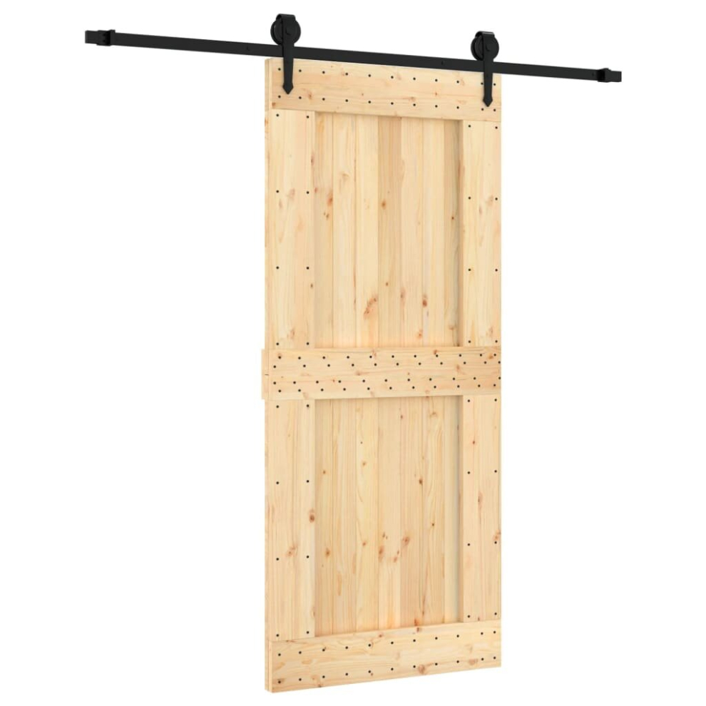 vidaXL Sliding Door with Hardware Set Interior Door Barn Door Solid Wood Pine