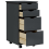 VidaXL (grey) vidaXL Rolling Cabinet Office Cabinet with Drawers Grey Solid Wood Pine MOSS 3