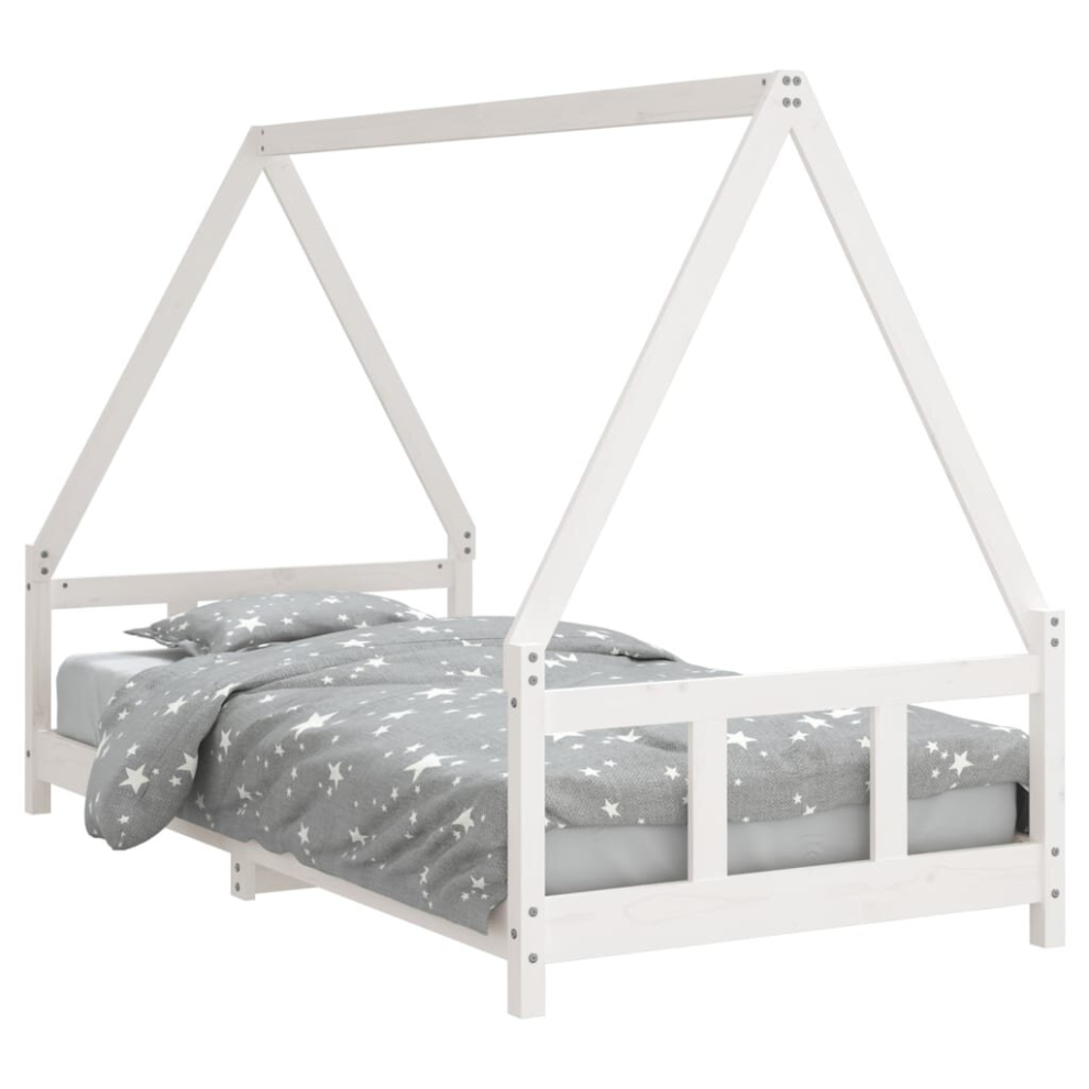 (white, 90 x 190 cm) vidaXL Kids Bed Frame Bedstead Wooden Bed Base Black 80x200 cm Solid Wood Pine