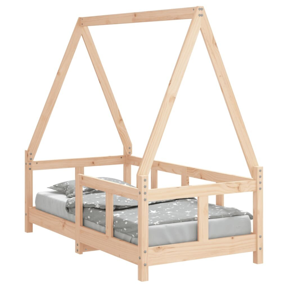 (brown, 70 X 140 cm) vidaXL Kids Bed Frame Bedstead Wooden Bed Base Black 80x200 Cm Solid Wood Pine