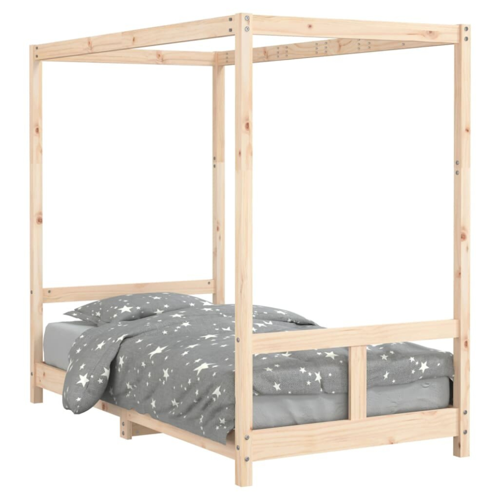 Vidaxl (Brown, 80 X 160 Cm) Kids Bed Frame Bedstead Mattress Foundation 90X200 Cm Solid Wood Pine