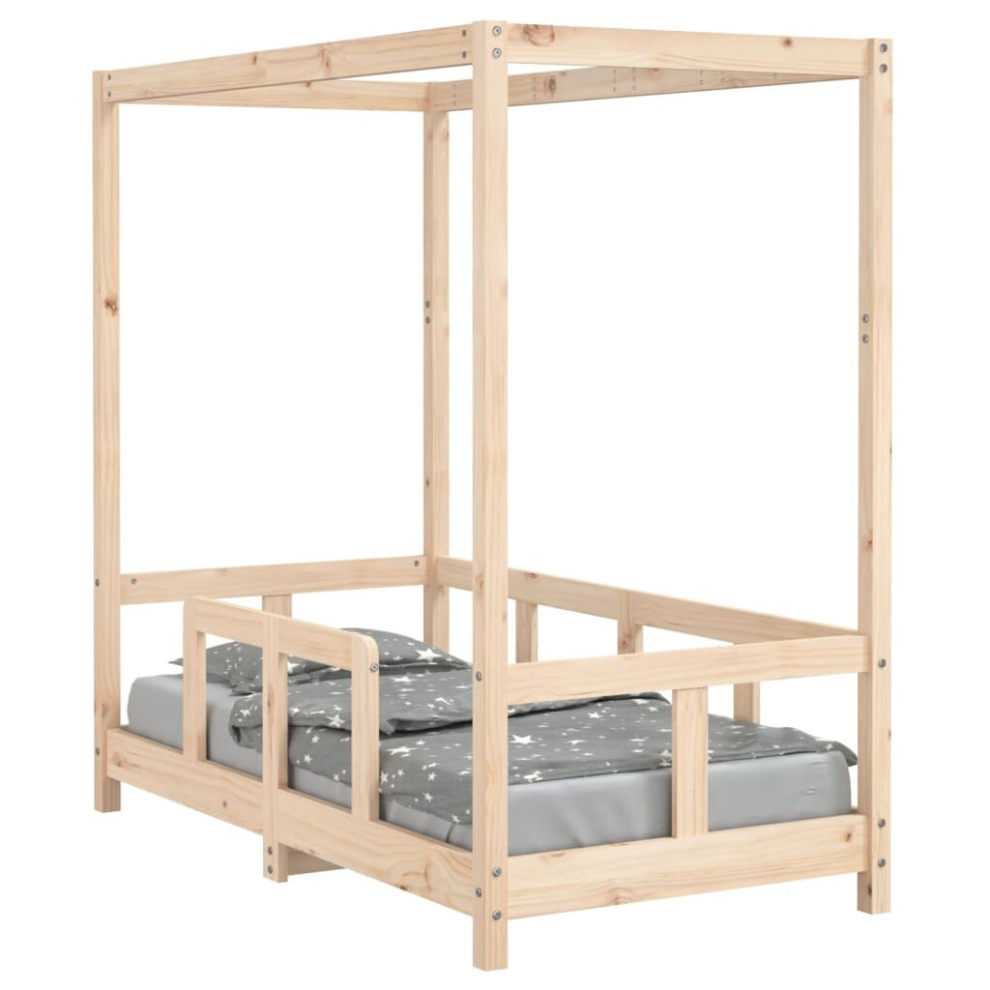 Vidaxl (Brown, 70 X 140 Cm) Kids Bed Frame Bedstead Mattress Foundation 90X200 Cm Solid Wood Pine