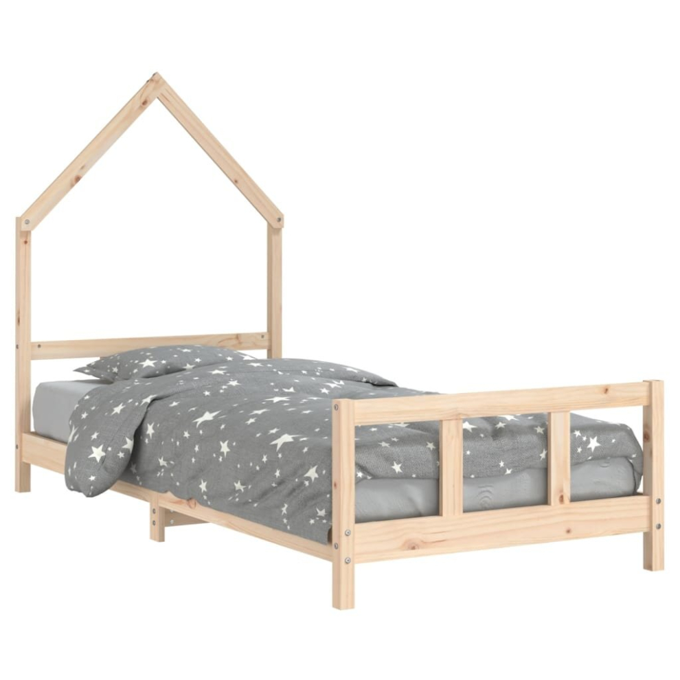 (brown, 90 x 190 cm) vidaXL Kids Bed Frame Bedstead Wooden Bed Base Black 80x200 cm Solid Wood Pine