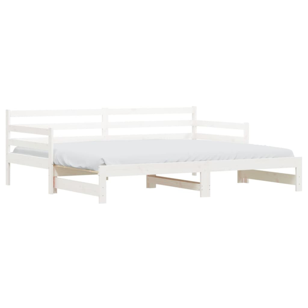 vidaXL Daybed Sofa Bed Guest Bed with Trundle White 90x200 cm Solid Wood Pine