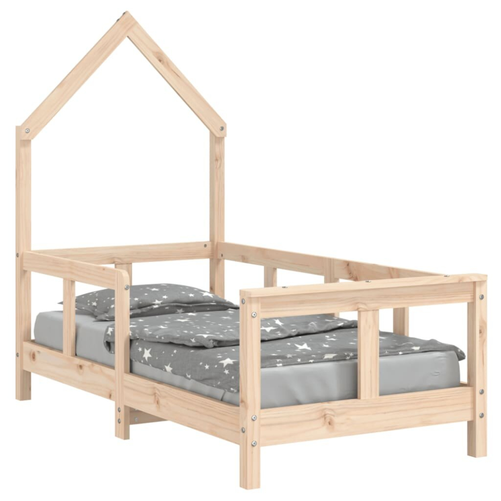 (brown, 70 x 140 cm) vidaXL Kids Bed Frame Bedstead Wooden Bed Base Black 80x200 cm Solid Wood Pine