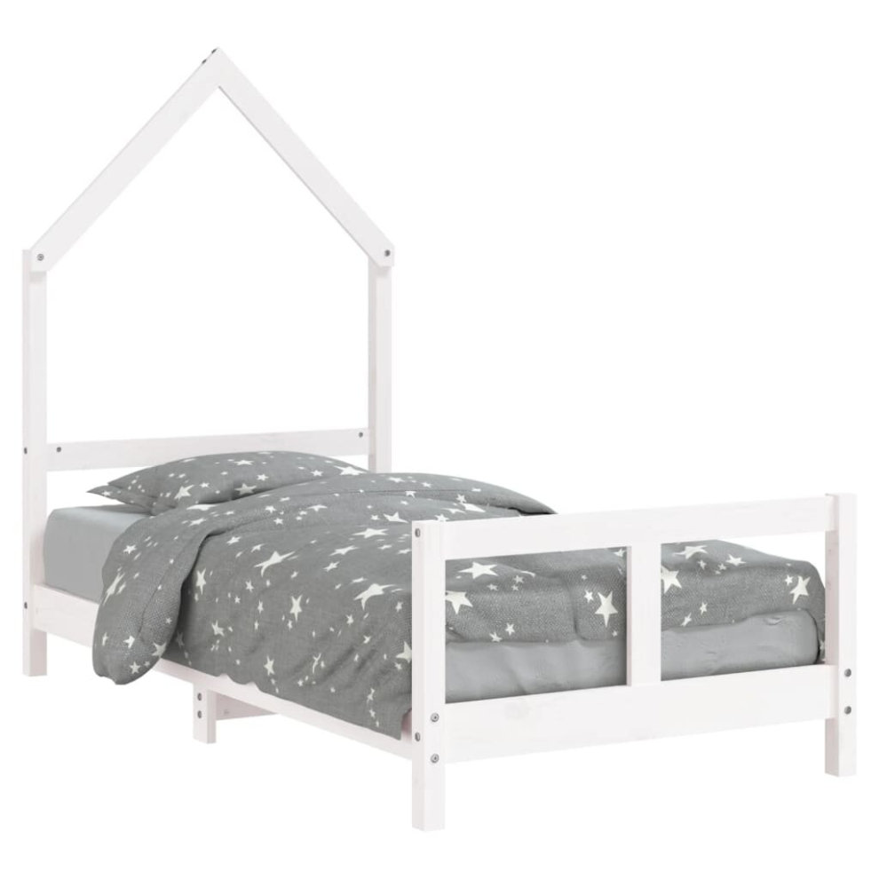 (white, 80 x 160 cm) vidaXL Kids Bed Frame Bedstead Wooden Bed Base Black 80x200 cm Solid Wood Pine