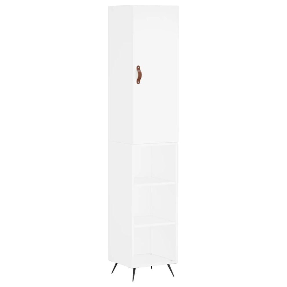 Vidaxl (White) Highboard Sideboard Tall Storage Cabinet Side Cabinet Engineered Wood White
