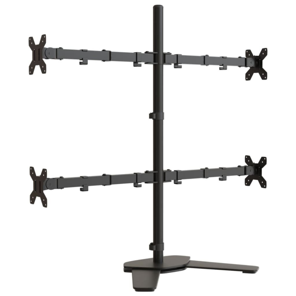 (quad) vidaXL Monitor Mount Single Monitor Stand Monitor Arm Mount Black Steel VESA