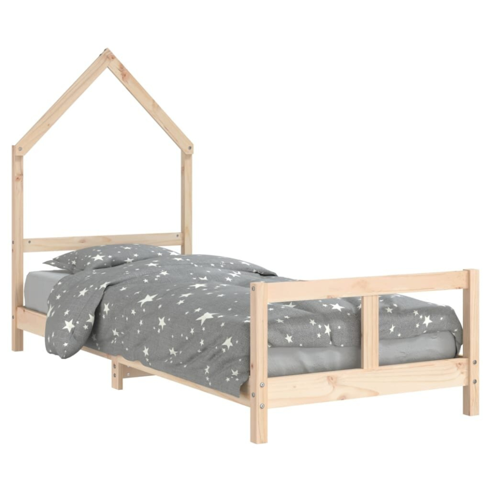 Vidaxl (Brown, 80 X 200 Cm) Kids Bed Frame Bedstead Wooden Bed Base Black 80X200 Cm Solid Wood Pine