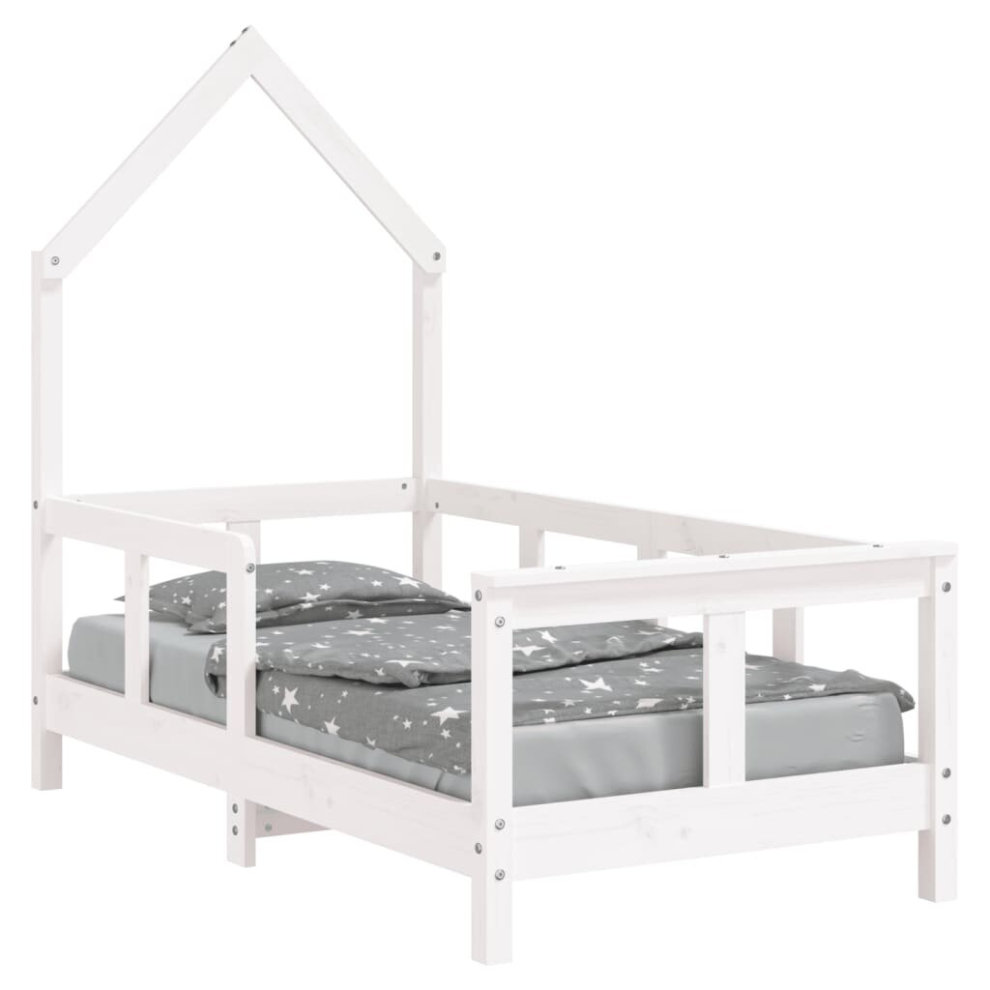 (white, 70 x 140 cm) vidaXL Kids Bed Frame Bedstead Wooden Bed Base Black 80x200 cm Solid Wood Pine