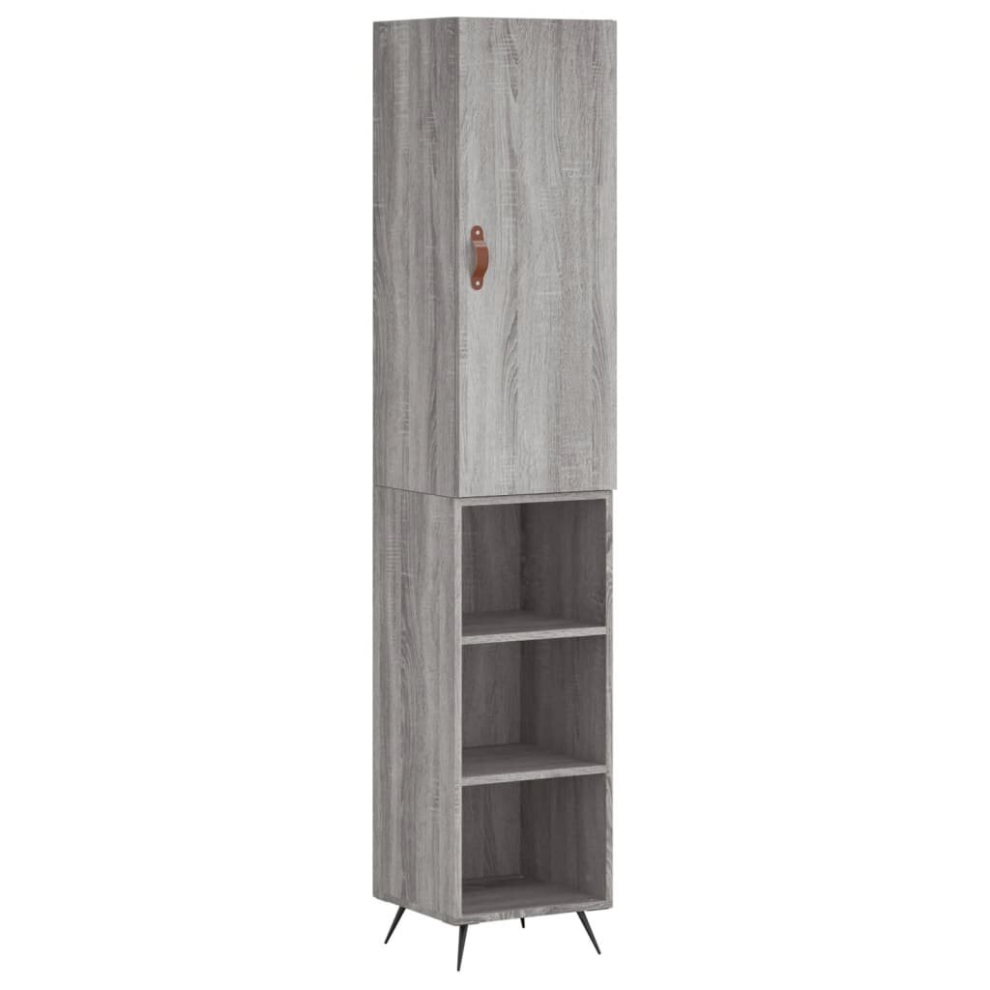 (grey sonoma) vidaXL Highboard Sideboard Tall Storage Cabinet Side Cabinet Engineered Wood