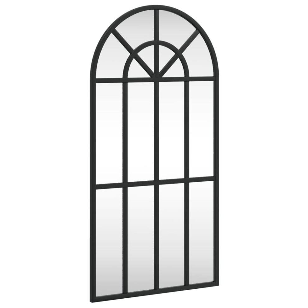 (30 x 60 cm) vidaXL Wall Mirror Hall Bedroom Makeup Mirror Hanging Mirror Black Arch Iron
