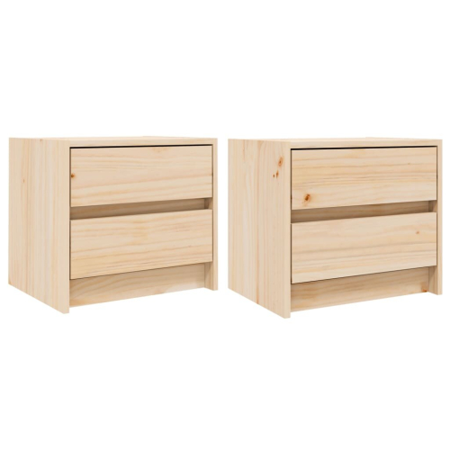 VidaXL (brown, 2 pcs) vidaXL Bedside Cabinets Bed Table Nightstand Bedside Table Solid Wood Pine 1