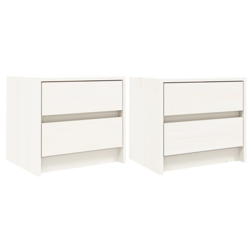 VidaXL (white, 2 pcs) vidaXL Bedside Cabinets Bed Table Nightstand Bedside Table Solid Wood Pine 1