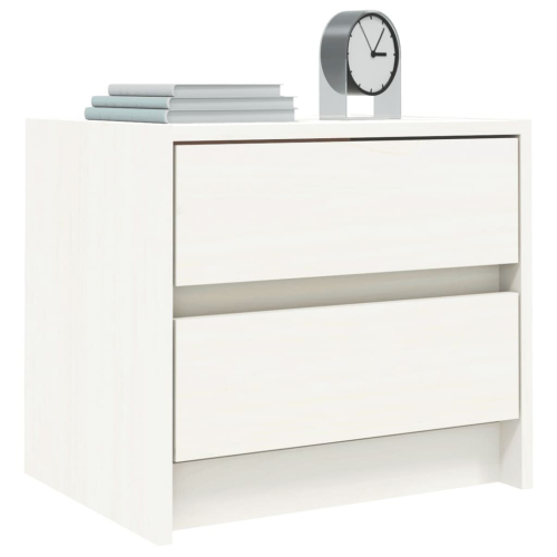 VidaXL (white, 1 pcs) vidaXL Bedside Cabinets Bed Table Nightstand Bedside Table Solid Wood Pine 2