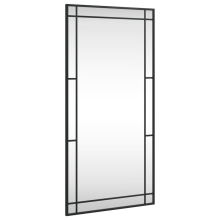 (50 x 100 cm) vidaXL Wall Mirror Hallway Makeup Mirror Hanging Mirror Black Rectangle Iron