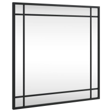 (50 x 50 cm) vidaXL Wall Mirror Hallway Makeup Mirror Hanging Mirror Black Rectangle Iron