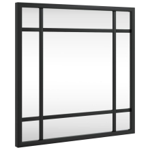 (30 x 30 cm) vidaXL Wall Mirror Hallway Makeup Mirror Hanging Mirror Black Rectangle Iron