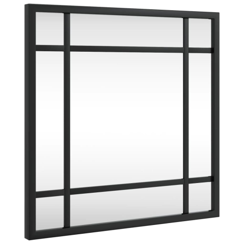 VidaXL (30 x 30 cm) vidaXL Wall Mirror Hallway Makeup Mirror Hanging Mirror Black Rectangle Iron