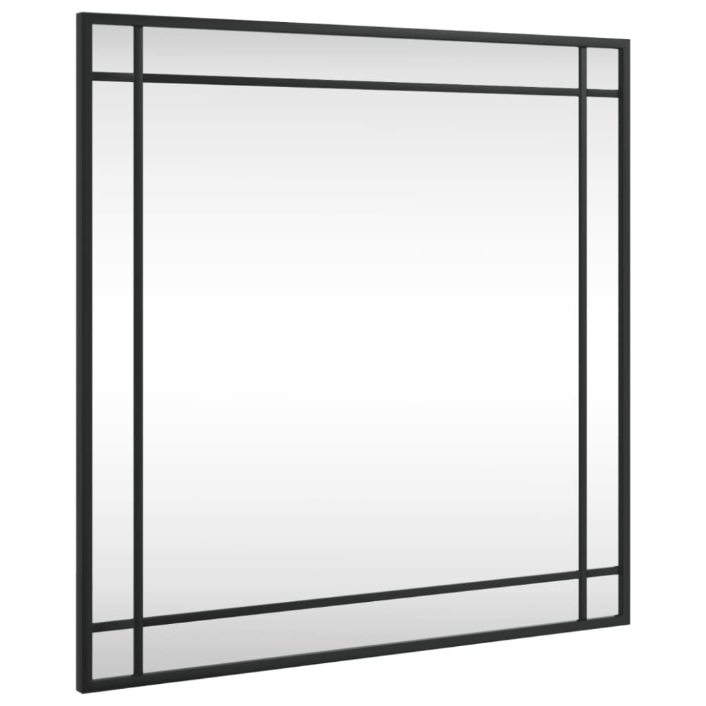 Vidaxl (60 X 60 Cm) Wall Mirror Hallway Makeup Mirror Hanging Mirror Black Rectangle Iron