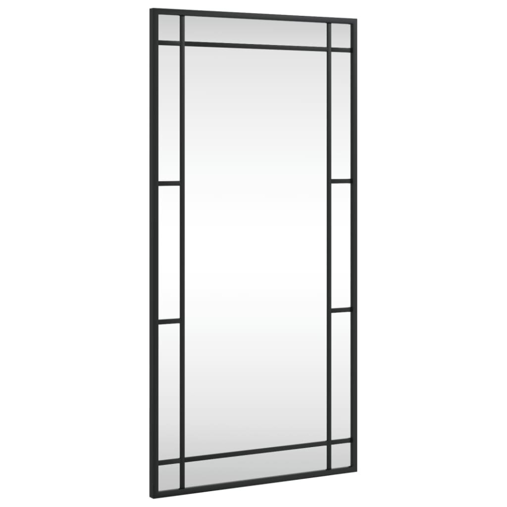 Vidaxl (40 X 80 Cm) Wall Mirror Hallway Makeup Mirror Hanging Mirror Black Rectangle Iron