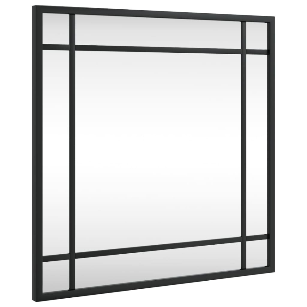Vidaxl (40 X 40 Cm) Wall Mirror Hallway Makeup Mirror Hanging Mirror Black Rectangle Iron