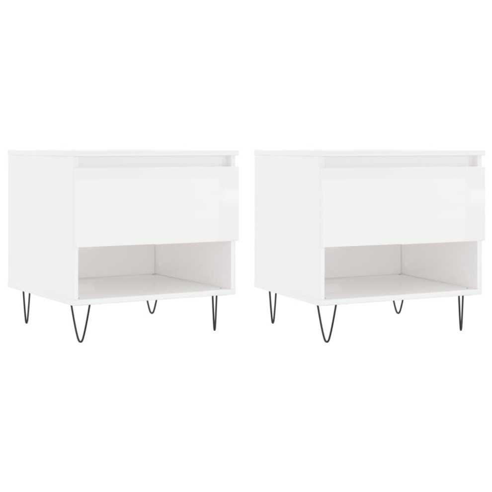 VIDAXL - Coffee Table Set - 2 Piece - White - 50x46x50 cm - Image 2