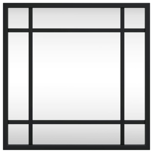 VidaXL (30 x 30 cm) vidaXL Wall Mirror Hallway Makeup Mirror Hanging Mirror Black Rectangle Iron 2