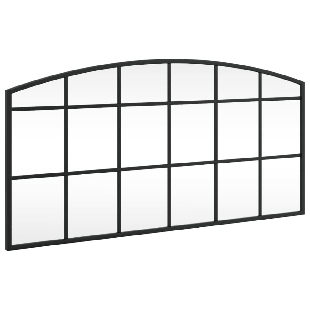 Vidaxl (80 X 40 Cm) Wall Mirror Hall Bedroom Makeup Mirror Hanging Mirror Black Arch Iron