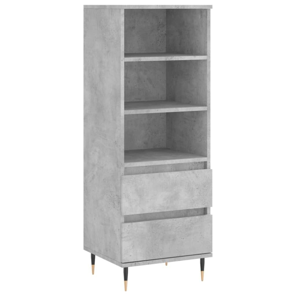 Vidaxl (Concrete ) Highboard Sideboard Tall Storage Cabinet Side Cabinet Engineered Wood Grey