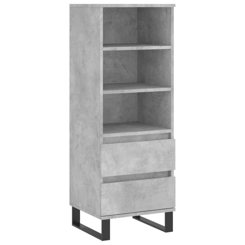 Vidaxl (Concrete ) Highboard Sideboard Tall Storage Cabinet Side Cabinet Engineered Wood Grey